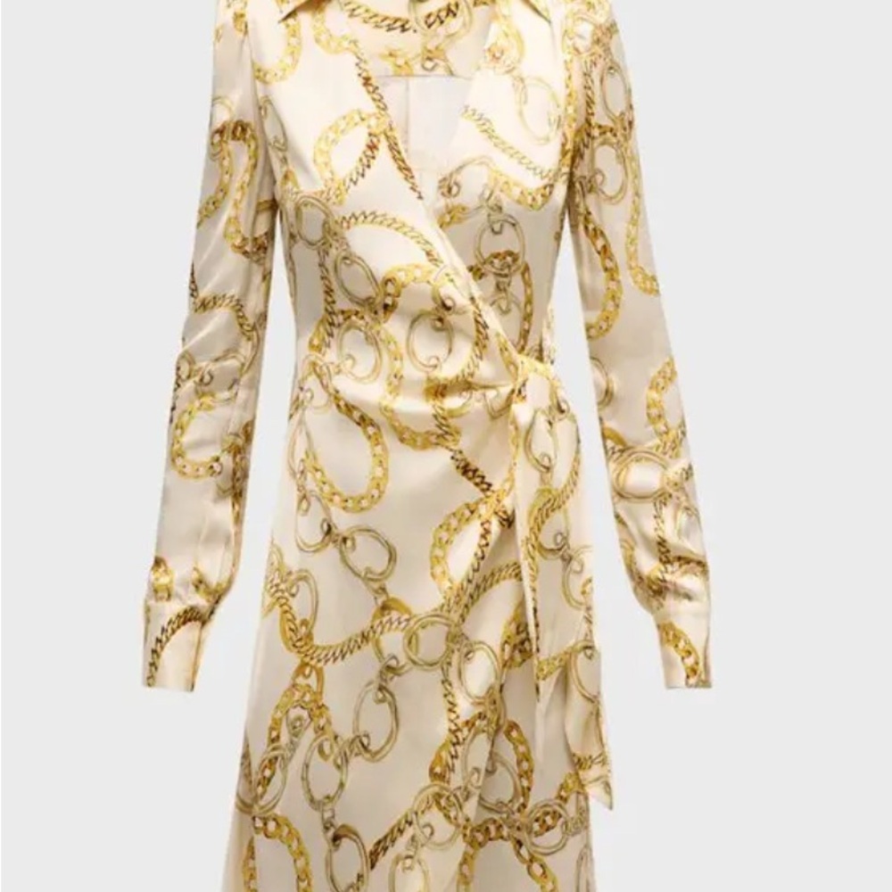 L'AGENCE White and Gold Chain Pattern Blouse - Picture 11 of 16